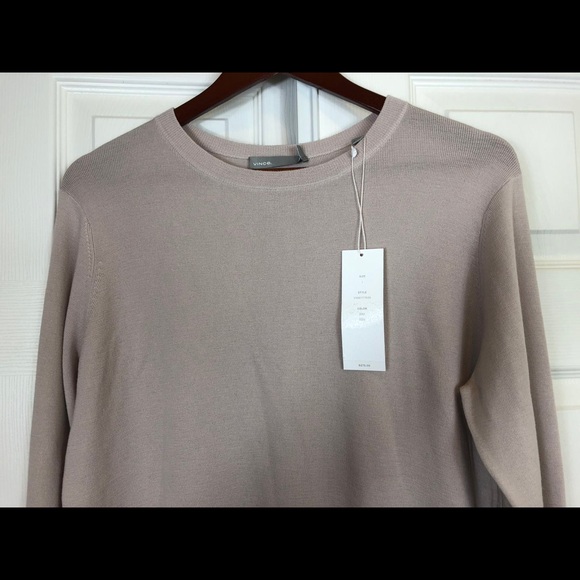 NWT VINCE Soft Merino Wool Slit Back Sweater - Picture 6 of 6